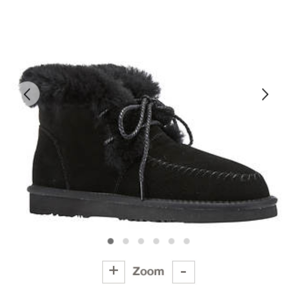 Lamo Black Suede Shearling Ankle Bootie Sz 9. WRB1552